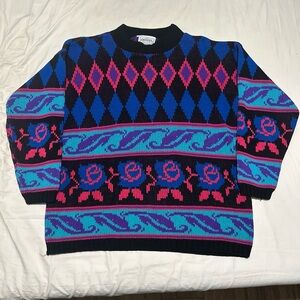 Vibrant Geometric Crewneck Sweater